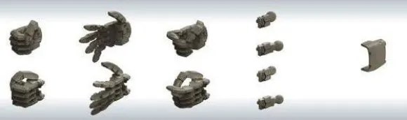 1/144 Builders Parts: MS Hand 02 (Zeon) Metallic Color