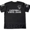 Cafeteria of White Base T-Shirt Black L