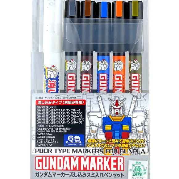 Gundam Marker Extra Thin Type for Panel Lines Set (Renewal)