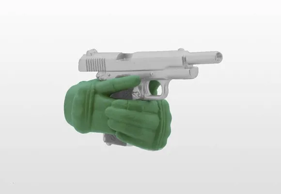 Little Armory LAOP07: figma Tactical Gloves 2 Revolver Set (Green)