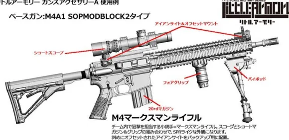 1/12 Little Armory LD022 Gun Accessories A2