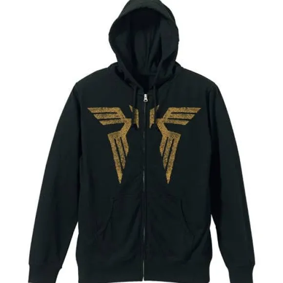 Mobile Suit Gundam Char's Cloak Embroidery-Style Print Parka : Black-M