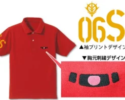 Mobile Suit Gundam: Char's Zaku Mono-Eye Embroidered Polo Shirt / Red-L
