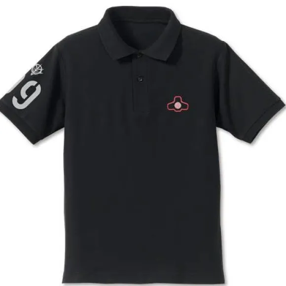 Mobile Suit Gundam Dom Mono-Eye Embroidered Polo Shirt Black-XL