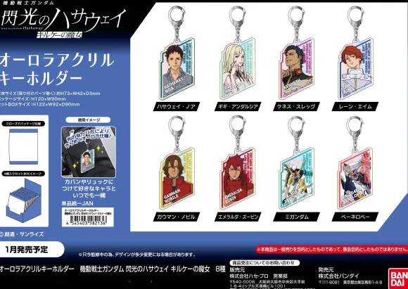 Mobile Suit Gundam Hathaway's Flash: Circe's Witch: Aurora Acrylic Keychain 1Box 8pcs