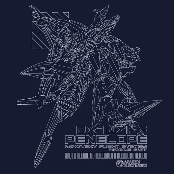 Mobile Suit Gundam Hathaway's Flash: Penelope T-Shirt / Navy-Xl