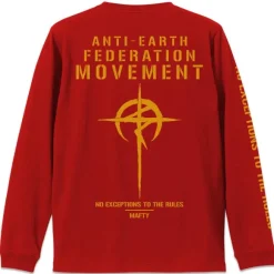 Mobile Suit Gundam: Hathaway's Flash: Mafty Sleeve Rib Long Sleeve T-shirt Red XL