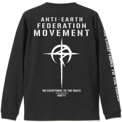 Mobile Suit Gundam: Hathaway's Flash: Mafty Sleeve Rib Long Sleeve T-shirt Black M