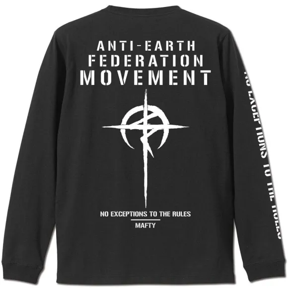 Mobile Suit Gundam: Hathaway's Flash: Mafty Sleeve Rib Long Sleeve T-shirt Black M