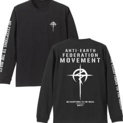 Mobile Suit Gundam: Hathaway's Flash: Mafty Sleeve Rib Long Sleeve T-shirt Black M
