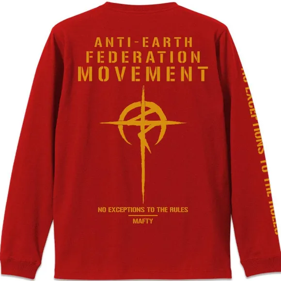 Mobile Suit Gundam: Hathaway's Flash: Mafty Sleeve Rib Long Sleeve T-shirt Red S