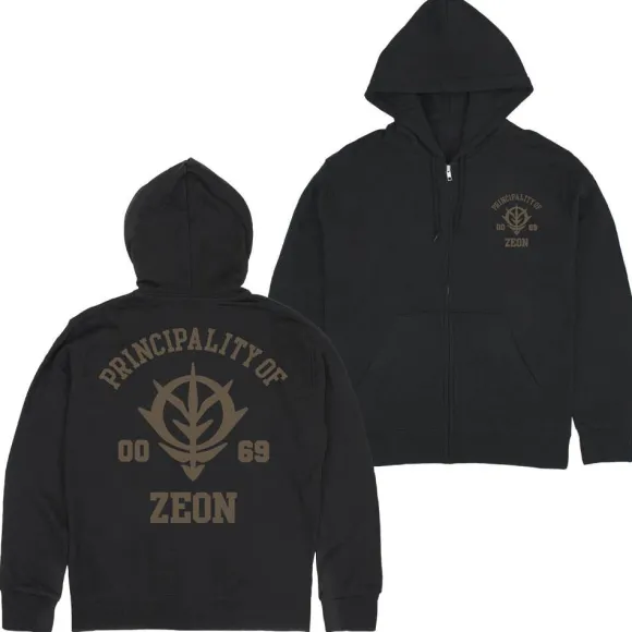 Mobile Suit Gundam: Principality Of Zeon Zip Hoodie Ver2.0 / Black-M