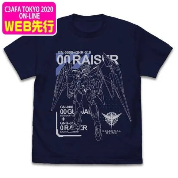 Mobile Suit Gundam 00: 00 Raiser T-shirt Navy XL