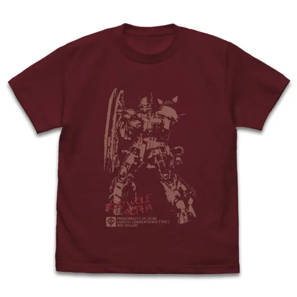 Mobile Suit Gundam: Requiem of Vengeance: Unidentified Zaku II Solari Unit T-Shirt / BURGUNDY-M