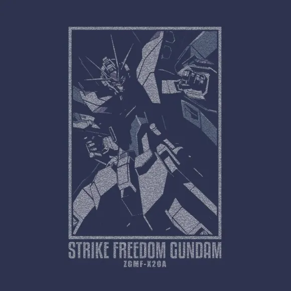 Mobile Suit Gundam SEED DESTINY: Strike Freedom Gundam T-shirt Indigo M