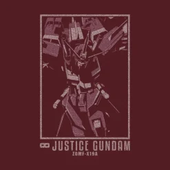 Mobile Suit Gundam Seed Destiny: Infinite Justice Gundam T-Shirt / Burgundy-L