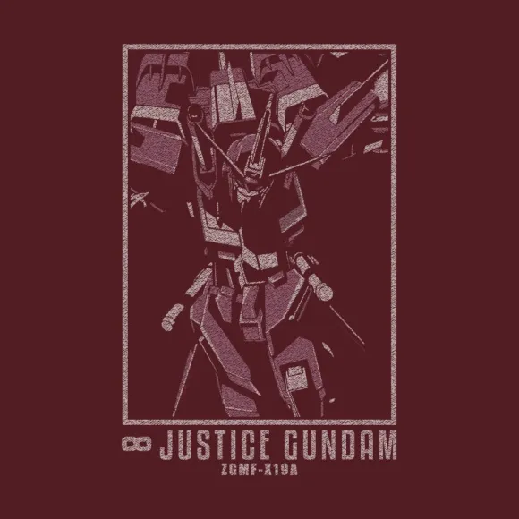Mobile Suit Gundam Seed Destiny: Infinite Justice Gundam T-Shirt / Burgundy-L