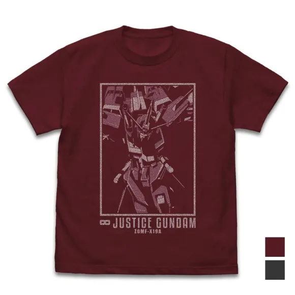 Mobile Suit Gundam Seed Destiny: Infinite Justice Gundam T-Shirt / Burgundy-L