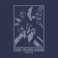 Mobile Suit Gundam Seed Destiny: Strike Freedom Gundam T-Shirt / Indigo-L