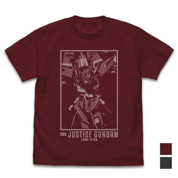 Mobile Suit Gundam SEED DESTINY: Infinite Justice Gundam T-shirt Burgundy S