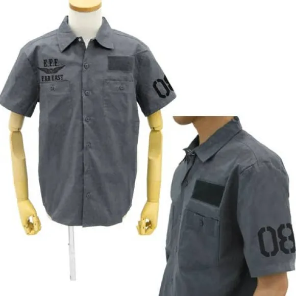 Mobile Suit Gundam: The 08th MS Team E.F.F. Patch-Based Work Shirt : Gray-XL