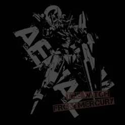 Mobile Suit Gundam The Witch From Mercury: Gundam Aerial T-shirt BLACK S