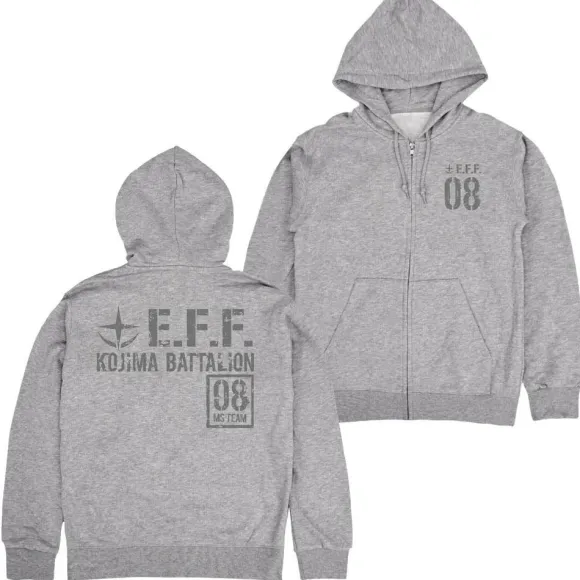 Mobile Suit Gundam 08th MS Platoon: Zip Hoodie / Mix Gray-XXL