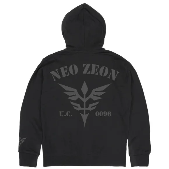 Mobile Suit Gundam Uc (Unicorn): Neo Zeon U.C.0096 Zip Hoodie / Black-XL