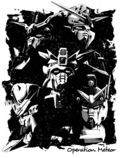 Mobile Suit Gundam Wing Operation Meteor MS T-shirt White M
