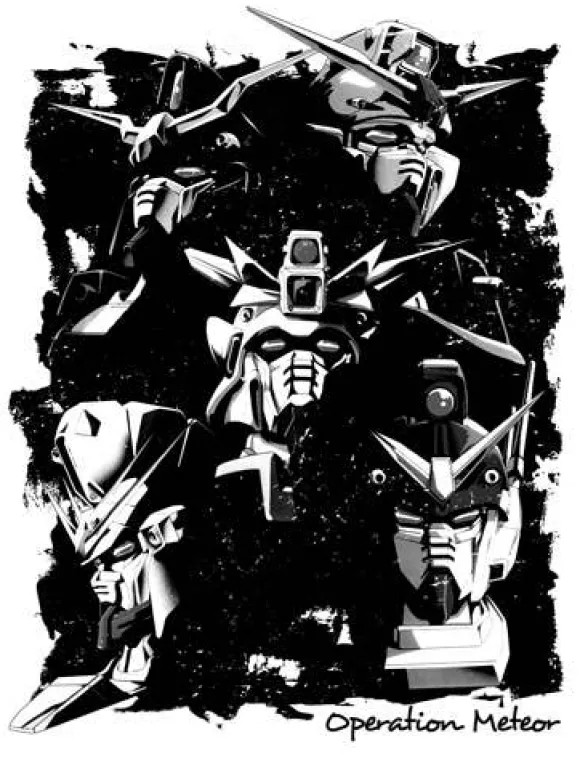Mobile Suit Gundam Wing Operation Meteor MS T-shirt White M