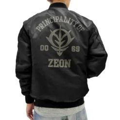 Mobile Suit Gundam: Zeon Army MA-1 Jacket: Black - L