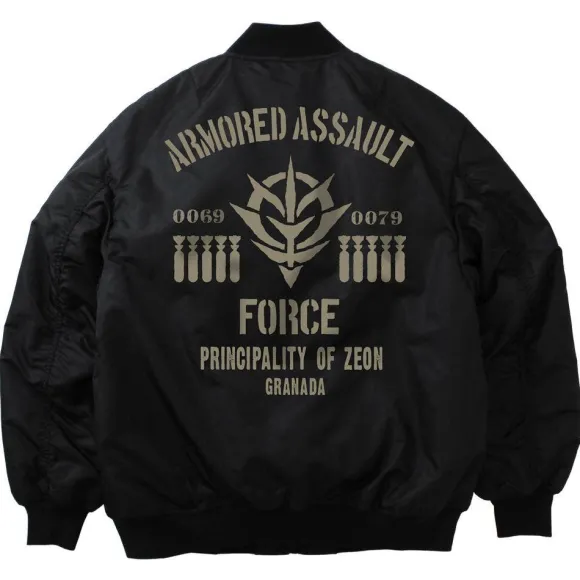 Mobile Suit Gundam: Zeon Assault Mobile Army MA-1 Jacket Black L