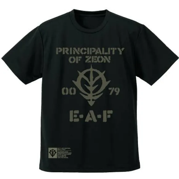 Mobile Suit Gundam: Zeon Earth Forces Dry T-Shirt / Black-S
