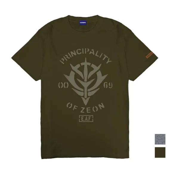 Mobile Suit Gundam: Zeon Earth Forces Heavyweight T-Shirt / Moss-L