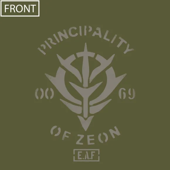 Mobile Suit Gundam: Zeon Earth Forces Heavyweight T-Shirt / Moss-L