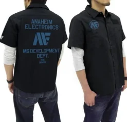 Mobile Suit Z Gundam Anaheim Logo Patch-Based Work Shirt : Black-L