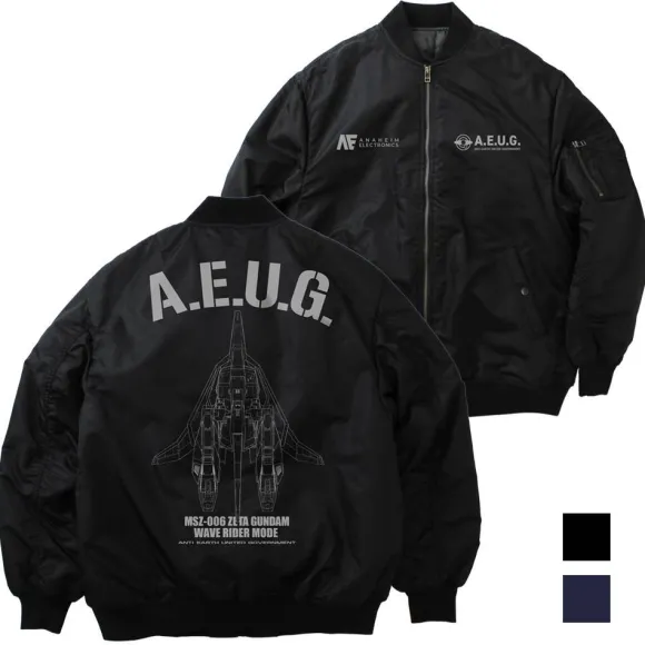 Mobile Suit Z Gundam: Original Waverider Ma-1 Jacket / Black-M