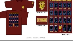 MS Line up Titans T-Shirt Burgundy M