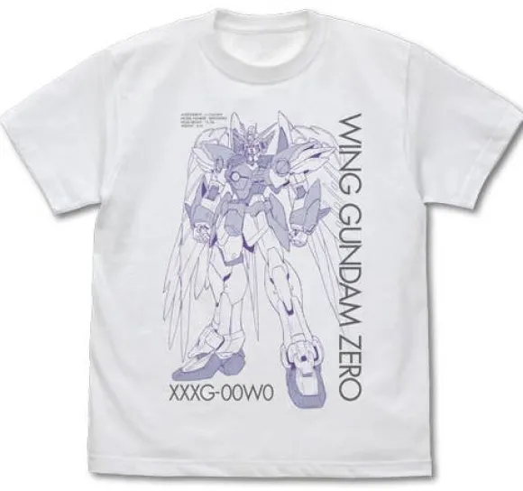 New Mobile Report Gundam W Endless Waltz: Wing Gundam Zero EW T-Shirt / White-M