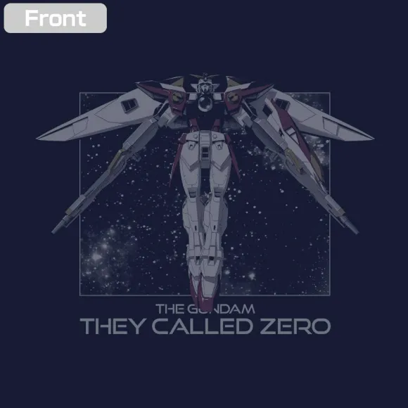 New Mobile Report Gundam Wing: Wing Gundam Zero Flight T-Shirt / Navy-L