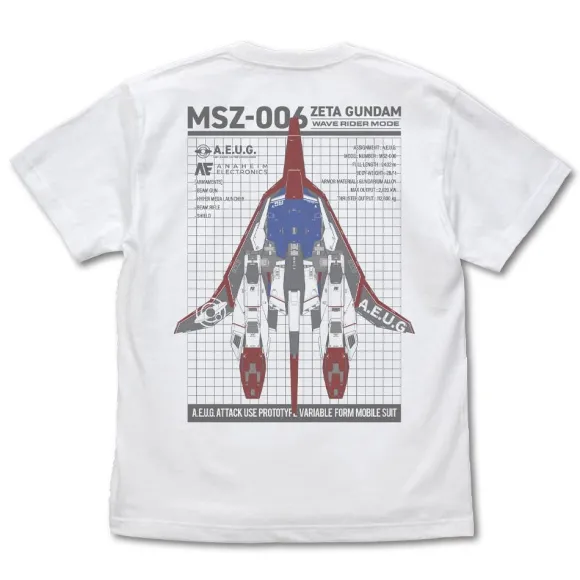 Zeta Gundam: Drawing Wave Rider T-shirt WHITE S