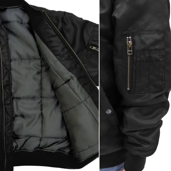 Zeta Gundam: Newly Drawn Wave Rider MA 1 Jacket BLACK XL
