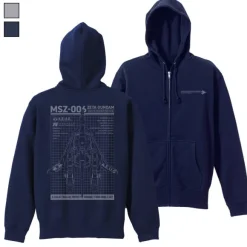 Zeta Gundam: Newly Drawn Wave Rider Zip Hoodie NAVY XL